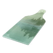 Groene bergen en snijvlak voor boslandschap snijplank (Hoek)