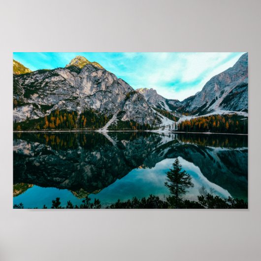 Groene bergen Foto Lake Spring Mountain 4k Wallp Poster (Voorkant)