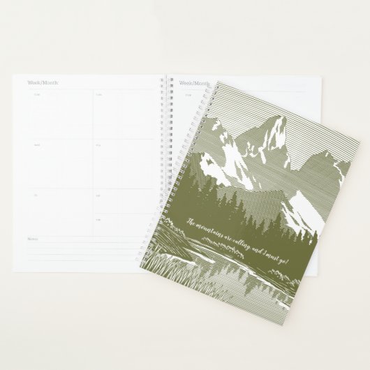 Groene bergen ontwerp Wekelijks/Maandelijks Planner (Display)