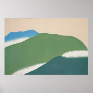 Groene bergen van Momoyogusa (1909) door Kamisaka Poster