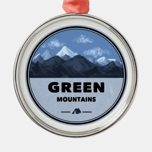 Groene bergen Vermont Camping Metalen Ornament (Voorkant)