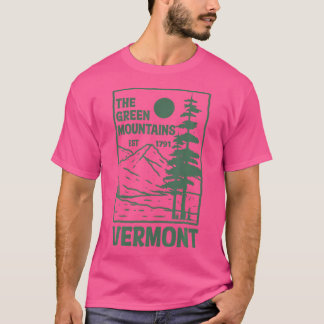 Groene bergen Vermont Family Vacation Hiking Vin T-shirt