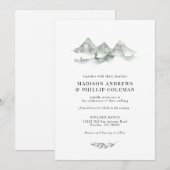 Groene bergen Waterverf Wedding Kaart (Voorkant / Achterkant)