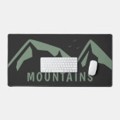 Groene bergen zwarte bureaumat (Keyboard & Muis)