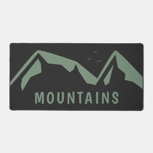 Groene bergen zwarte bureaumat (Voorkant)