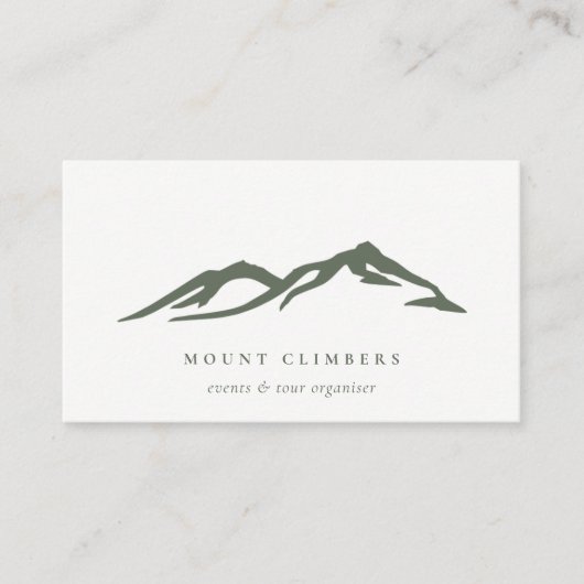 Groene bergketchsilhouet Klikkamp Visitekaartje (Voorkant)