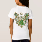 Groene Beschermengel Kunst Douane Vakantie Shirt (Achterkant)