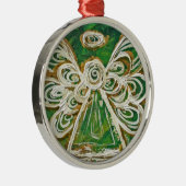 Groene Beschermengel Kunst Vakantie Ornament (Rechts)