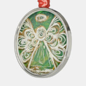 Groene Beschermengel Kunst Vakantie Ornament (Links)