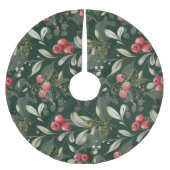 Groene bessen Traditionele Kerstmis Donkergroen Kerstboom Rok (Voorkant)