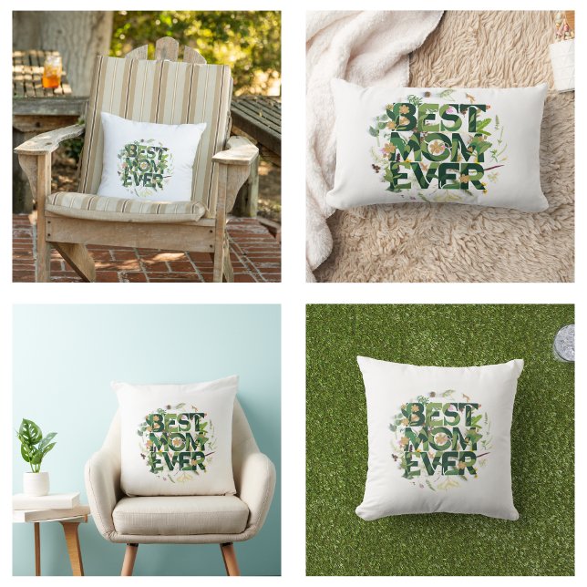Groene Beste Moeder Ooit Moederdag Cadeaus Kussen (Green Best Mom Ever Mother's Day Gifts Pillow)