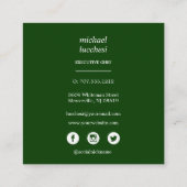 Groene Bestek Chef Catering Restaurant Sociaal ico Vierkante Visitekaartje (Achterkant)