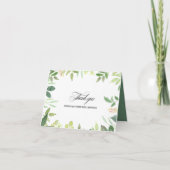 Groene Bestemming Bruidsjurk Shower Bedankkaart (Voorkant)