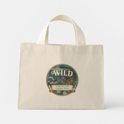 Groene bestuivertuin aangepaste boodschappentas mini tote bag (Achterkant)