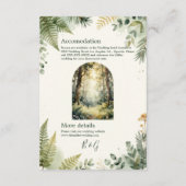 groene betoverde bos waterverf boho bruiloft informatiekaartje (Achterkant)