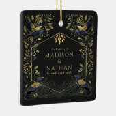 Groene betoverde Gotische Raven Bloemenbruiloft Keramisch Ornament (Rechts)