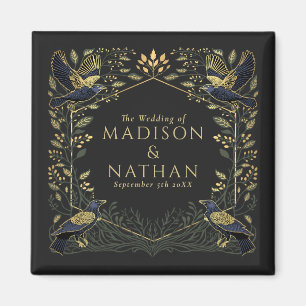 Groene betoverde Gotische Raven Bloemenbruiloft Magneet