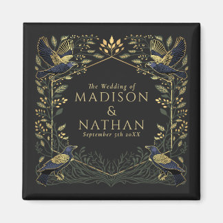 Groene betoverde Gotische Raven Bloemenbruiloft Magneet