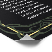 Groene betoverde Gotische Raven Bruiloft Zitplaats Poster (Hoek)