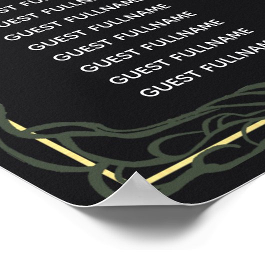 Groene betoverde Gotische Raven Bruiloft Zitplaats Poster