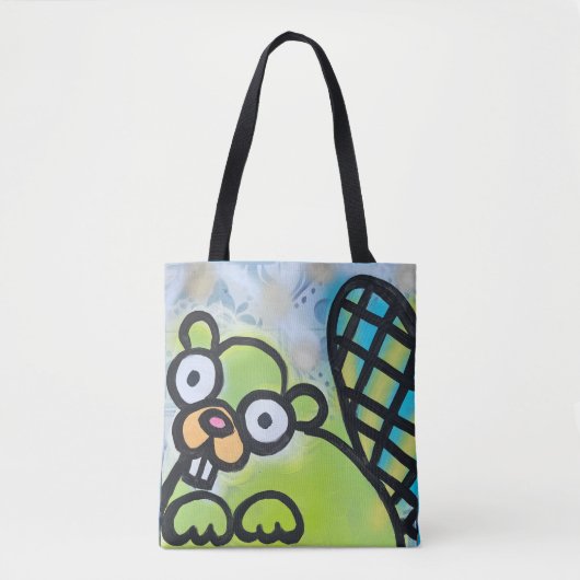 Groene Bevertas Tote Bag (Voorkant)