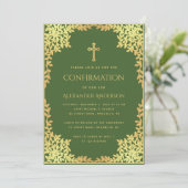 Groene bevestiging Faux Gold laat achter Kaart (Staand voorkant)