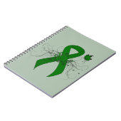 Groene bewustmakingslint met vlinder notitieboek (Linkerzijde)