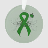 Groene bewustmakingslint met vlinder ornament (voorkant)