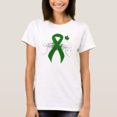 Groene bewustmakingslint met vlinder t-shirt (Voorkant)