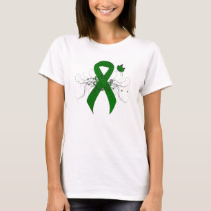 Groene bewustmakingslint met vlinder t-shirt
