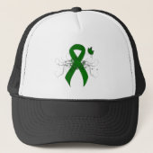 Groene bewustmakingslint met vlinder trucker pet (Voorkant)
