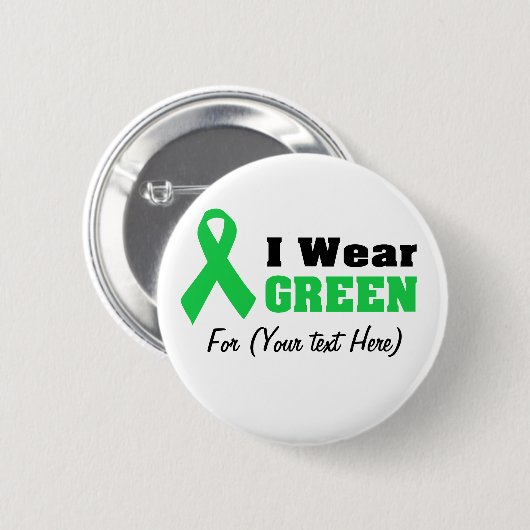 Groene bewustmakingslint ronde button 5,7 cm (Voorkant /achterkant)