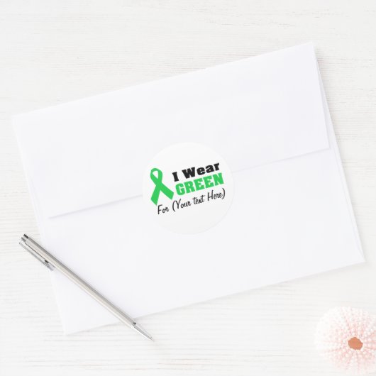 Groene bewustmakingslint ronde sticker (Envelop)