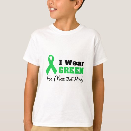 Groene bewustmakingslint t-shirt (Voorkant)