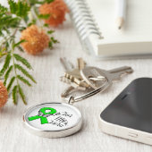Groene bewustmakingslint voor mijn heldhaftige sleutelhanger (Zijkant)