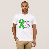 Groene bewustmakingslint voor mijn heldhaftige t-shirt (Voorkant volledig)