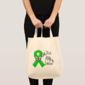 Groene bewustmakingslint voor mijn heldhaftige tote bag (Voorkant (product))