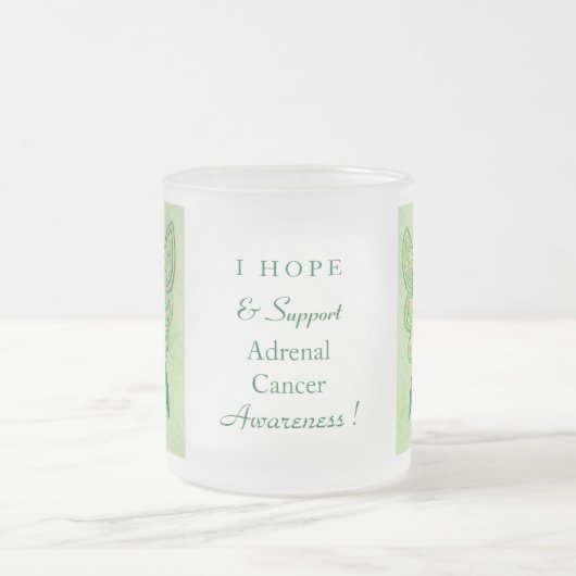 Groene bewustzijn bij bijnierkanker Ribbon Angel M Matglas Koffiemok (Center)