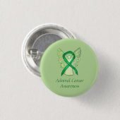 Groene bewustzijn bij bijnierkanker Ribbon Angel P Ronde Button 3,2 Cm (Voorkant /achterkant)