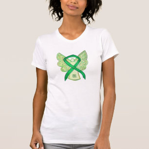 Groene bewustzijn bij bijnierkanker Ribbon Angel S T-shirt