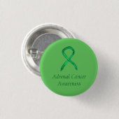 Groene bewustzijn bij bijnierkanker ronde button 3,2 cm (Voorkant /achterkant)