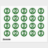 Groene Bewustzijn Lint Nierziekte Bewustzijn Ronde Sticker (Vel)