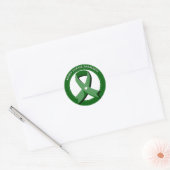 Groene Bewustzijn Lint Nierziekte Bewustzijn Ronde Sticker (Envelop)