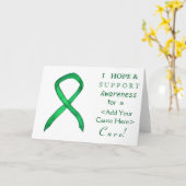 Groene Bewustzijnslint Aangepaste oorzaak Wenskaar Kaart (Gele Bloem)