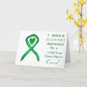 Groene Bewustzijnslint Aangepaste oorzaak Wenskaar Kaart (Gele Bloem)