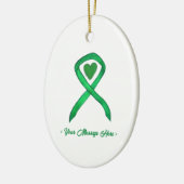 Groene Bewustzijnslint Art Custom Hanger Ornament (Links)
