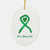 Groene Bewustzijnslint Art Custom Hanger Ornament (Voorkant)