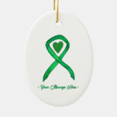 Groene Bewustzijnslint Art Custom Hanger Ornament (Achterkant)