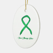 Groene Bewustzijnslint Art Custom Hanger Ornament (Links)