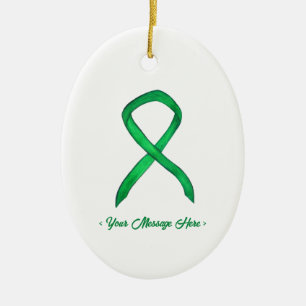 Groene Bewustzijnslint Art Custom Hanger Ornament